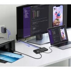 Lüliti KVM Spanak Dav-072-BK, 4xUSB 2.0, 8K @ 60Hz, 4K @ 120Hz, 100W PD