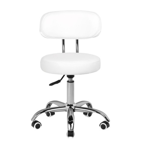 Taburete cosmético para pedicura A-007 blanco — vista frontal