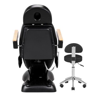 Fauteuil cosmétique électrique SILLON Lux 273b 3 moteurs + tabouret AM-304 noir — vue arrière
