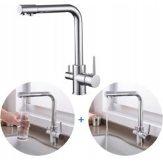 KOKBON kitchen faucet with water filter, 1/2 inch, brass, chrome