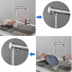 Kokbon virtuves jaucējkrāns ar ūdens filtru, 1/2 collu, misiņa, hroms