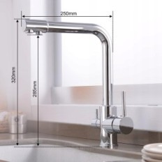 Torneira de cozinha Kokbon com filtro de água, 1/2 polegada, latão, cromo