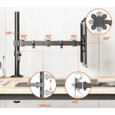 Redbat RBMDM00LT handgreep op een laptop tot 17 inch, op monitor 13-32 inches