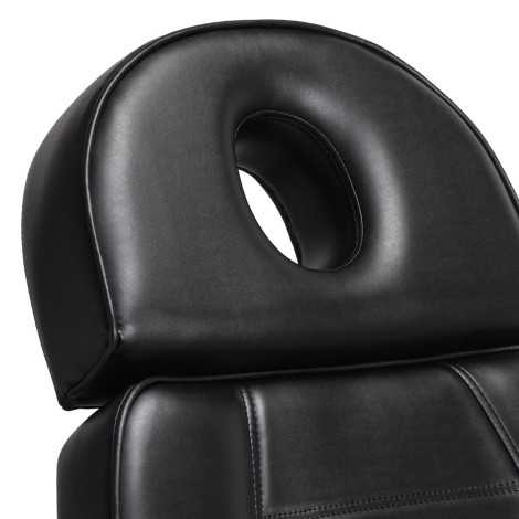 Cadeira cosmética elétrica SILLON Lux 273b 3 motores + banco AM-304 preto — close-up da cabeça
