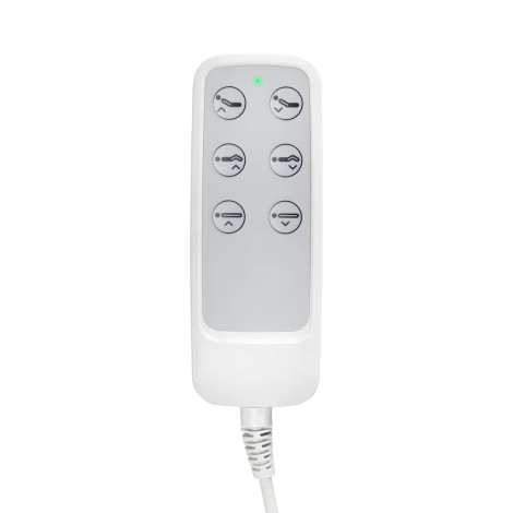 Elektrischer Kosmetikstuhl SILLON Lux 273b mit 3 Motoren + Hocker AM-304 Schwarz — Detailaufnahme Bedienelemente