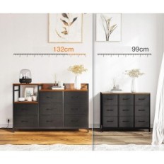 Dresser Disc-0156, 2 USB ports and 2 slots, 132 x 30 x 88 cm, black