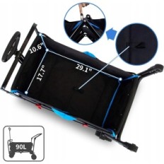 Trolley plegable TMZ 2140 WS con freno de pie, 90 L, hasta 120 kg utilizados