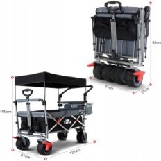 Kokkuklapitavad trolli TMZ 2138WBB 100 liitrit, kuni 120 kg, must