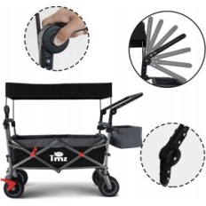 Trolley plegable TMZ 2138WBB 100 litros, hasta 120 kg, negro