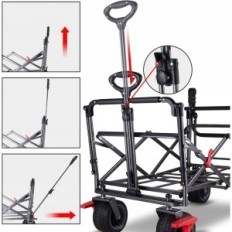 Skladací vozík TMZ 2138WBB 100 litrov, až 120 kg, čierna