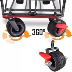 Sulankstomas vežimėlis TMZ 2138WBB 100 litrų, iki 120 kg, juoda