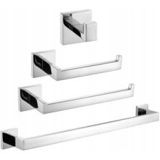 Suportes de casa de banho definir turs, 4 pcs, de aço inoxidável polido