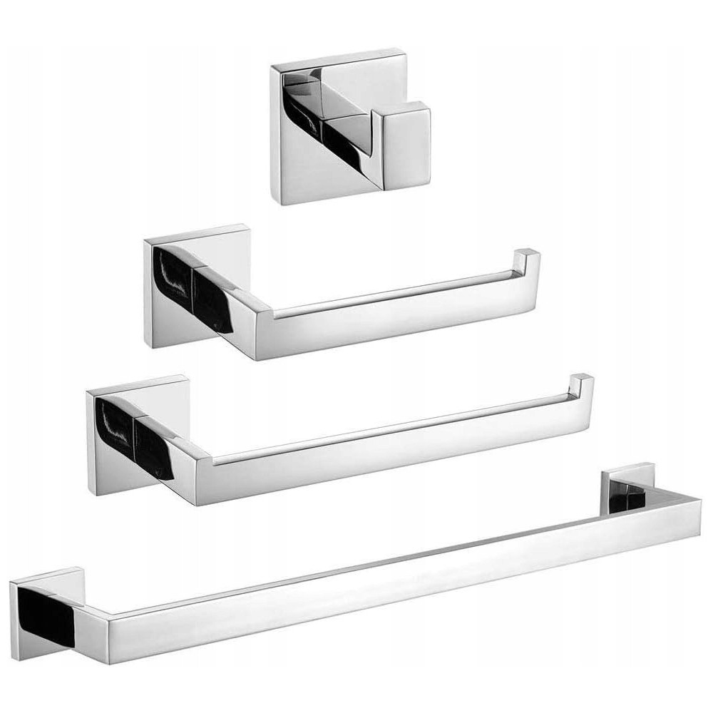 Bathroom holders set Turs, 4 pcs, from polished stainless steel