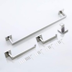 Bathroom holders set Turs, 4 pcs, from polished stainless steel