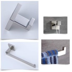 Bathroom holders set Turs, 4 pcs, from polished stainless steel