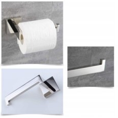 Bathroom holders set Turs, 4 pcs, from polished stainless steel