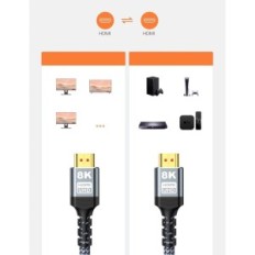 HDMI SNOWKIDS 7,5 m HDMI 2.1, 48 Gb / s kábel nejlon 4K 120 Hz fonallal