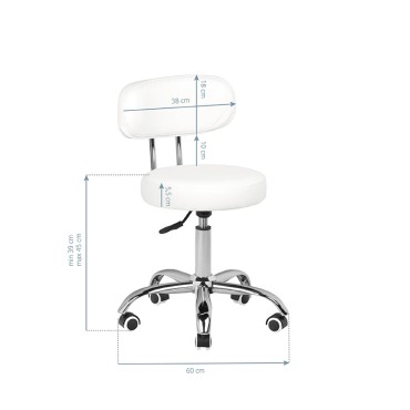 Kozmetični stol za pedikuro A-007 beli — sprednji pogled