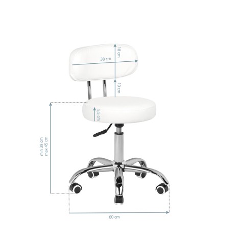 Cosmetic stool for pedicure a-007 white — front view
