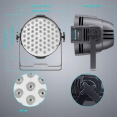 Betopper LPC007 Koplampen voor schilderachtige verlichting 54x3W RGB, 4 stks.