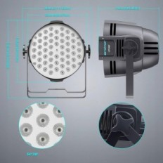 Betopper LPC007 Koplampen voor schilderachtige verlichting 54x3W RGB, 4 stks.