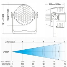 Betopper LPC007 Esilaternad maalilise valgustuse 54x3W RGB, 4 tk.