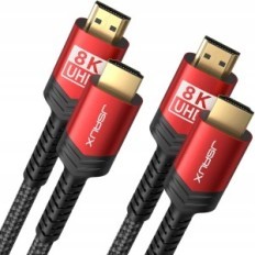 HDMI JSAUX-kabel 7,5 m, lang HDMI Fiber Optic Cable 2.1 48 DK / S, 2 stk.