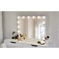 Specchio per il trucco Hansong con 14 LED regolabile 50 x 42 cm diodi danneggiati