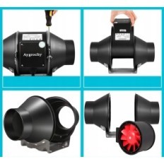 Ρυθμιζόμενος ανεμιστήρας καναλιού Aygrochy DF100-A 100 mM 50W, 32 DBA, 595m3 / h