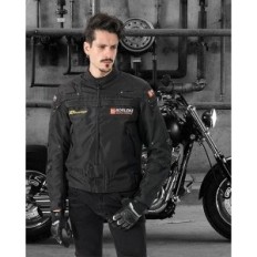 Pánské větrné motocyklové bundy, černá, velikost L