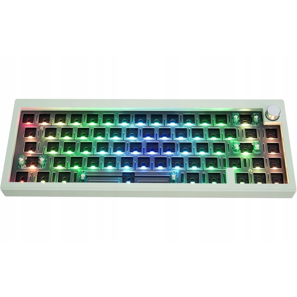 Teclado mecânico Cidoo v65 v2 sem keycaps com RGB, verde
