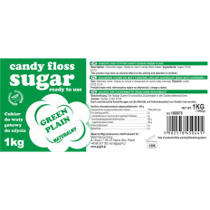 Farebný cukor pre cukornú vlnu zelenú prirodzenú chuť cukrovej bavlny 1kg