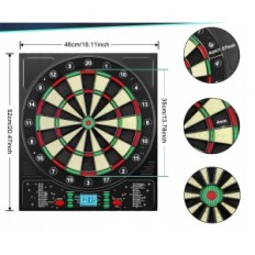 Elektrooniline Dart Dart Mejasg koos 12 noolega, 34 mängud, 1-8 mängijat