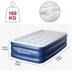 Single täispuhutav Tuomico 699c Bed pumbaga, 190x99x43 cm