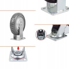 Set od 4 kotača YBaymy Ø 200 mm, 2 torzija, 2 kočnica, do 1000 kg