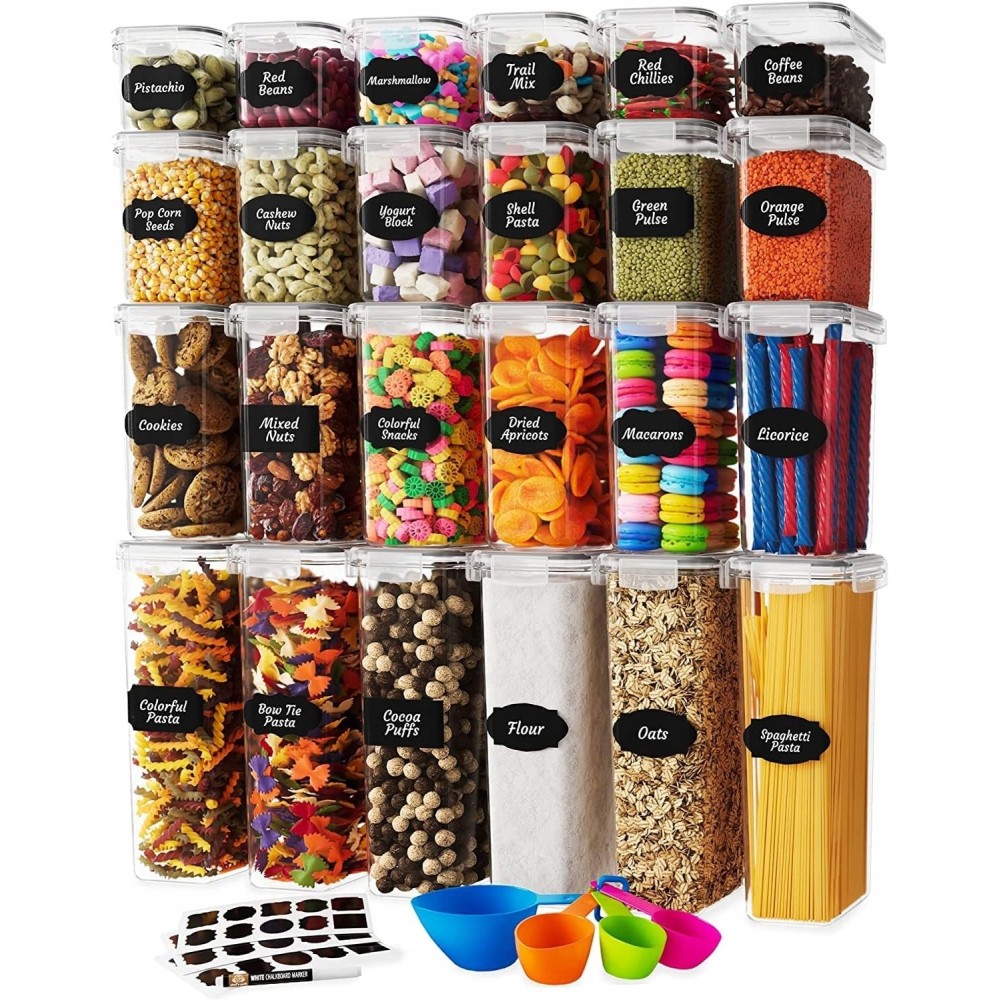 Ensemble de conteneurs de conteneurs de stockage des aliments hermétiques pour les produits, 24 pcs
