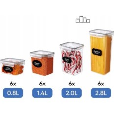 Hermētiskā pārtikas uzglabāšanas konteinera komplekts produktiem, 24 gab