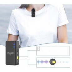 Trådløst mikrofonsystem på FUFIAIM X5 Clip fra lading tilfelle
