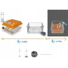Incubator HETHYA EFX-16 AC220V DC12V 30W 50-60HZ automatisch, voor 12-16 eieren