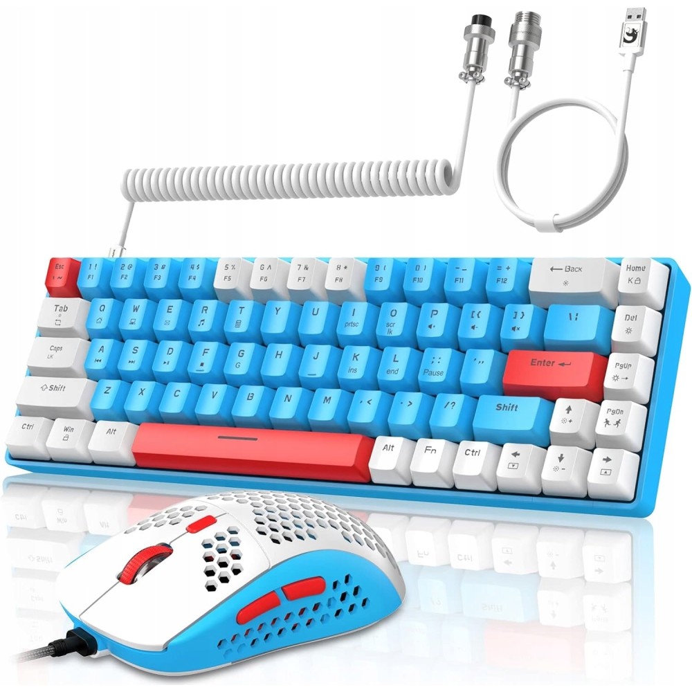 Zestaw klawiatury i myszy YINDIAO T8 LPNHE815327268 RGB + USB-C, niebieski