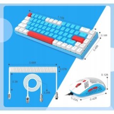 Zestaw klawiatury i myszy YINDIAO T8 LPNHE815327268 RGB + USB-C, niebieski