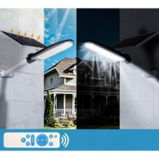 Street lampe Kingwei EU879 300W, 6.500K, med et solpanel 25W + pilot