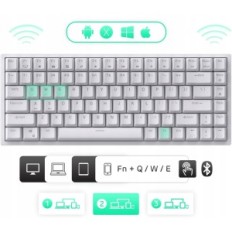 Teclado mecânico sem fio Kludge RK84 RGB BT5.0 / 2.4G / USB-C
