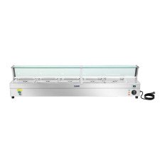 Bain-marie chauffe-eau avec robinet et protection en verre 2200W 30L + 5x conteneur GN1/2