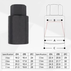 Kit for å fjerne Cclife Wheel Nuts, 18-25 mm, 10 bits