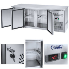Mesa de enfriamiento de 3 puertas con encimera de acero inoxidable de -2 a 8DEG C 339L