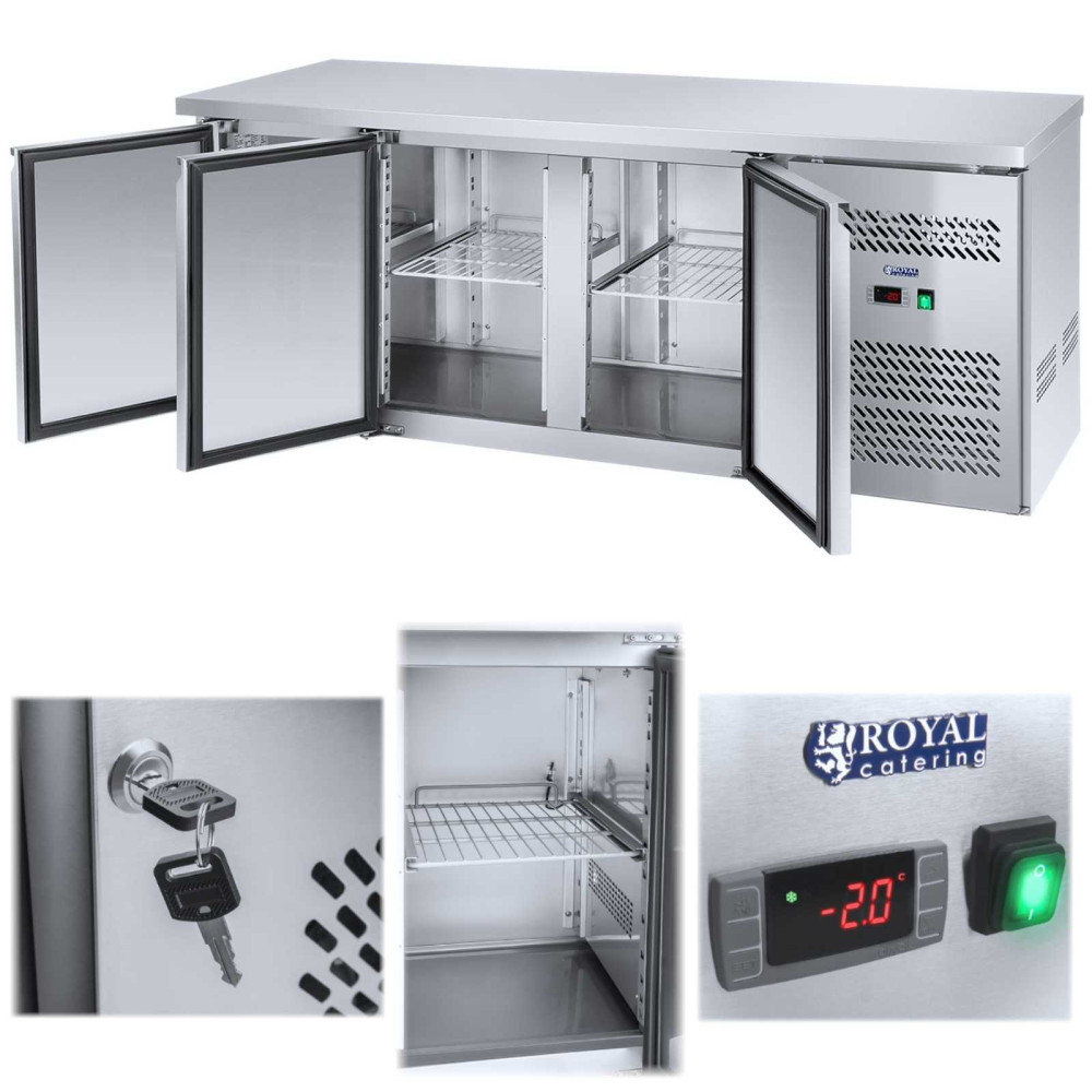 Mesa de resfriamento de 3 portas com bancada de aço inoxidável de -2 a 8DEG C 339L