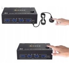 KVM KCEVE KC-KVM202DP valdiklis USB 3,0 2 PC, 4K @ 144 Hz, DisplayPort 1.4