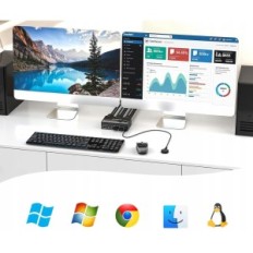 KVM KCEVE KC-KVM202DP Controlador USB 3.0 2 PC, 4K @ 144 Hz, DisplayPort 1.4