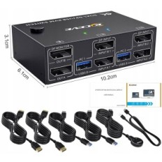 KVM Kceve KC-KVM202DP -ohjain USB 3.0 2 kpl, 4k @ 144 Hz, DisplayPort 1.4